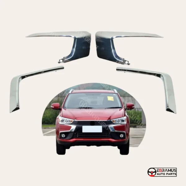 4-Pack Front Fog Light Eyebrow Trim Covers For 2016-2019 Mitsubishi Outlander Sport