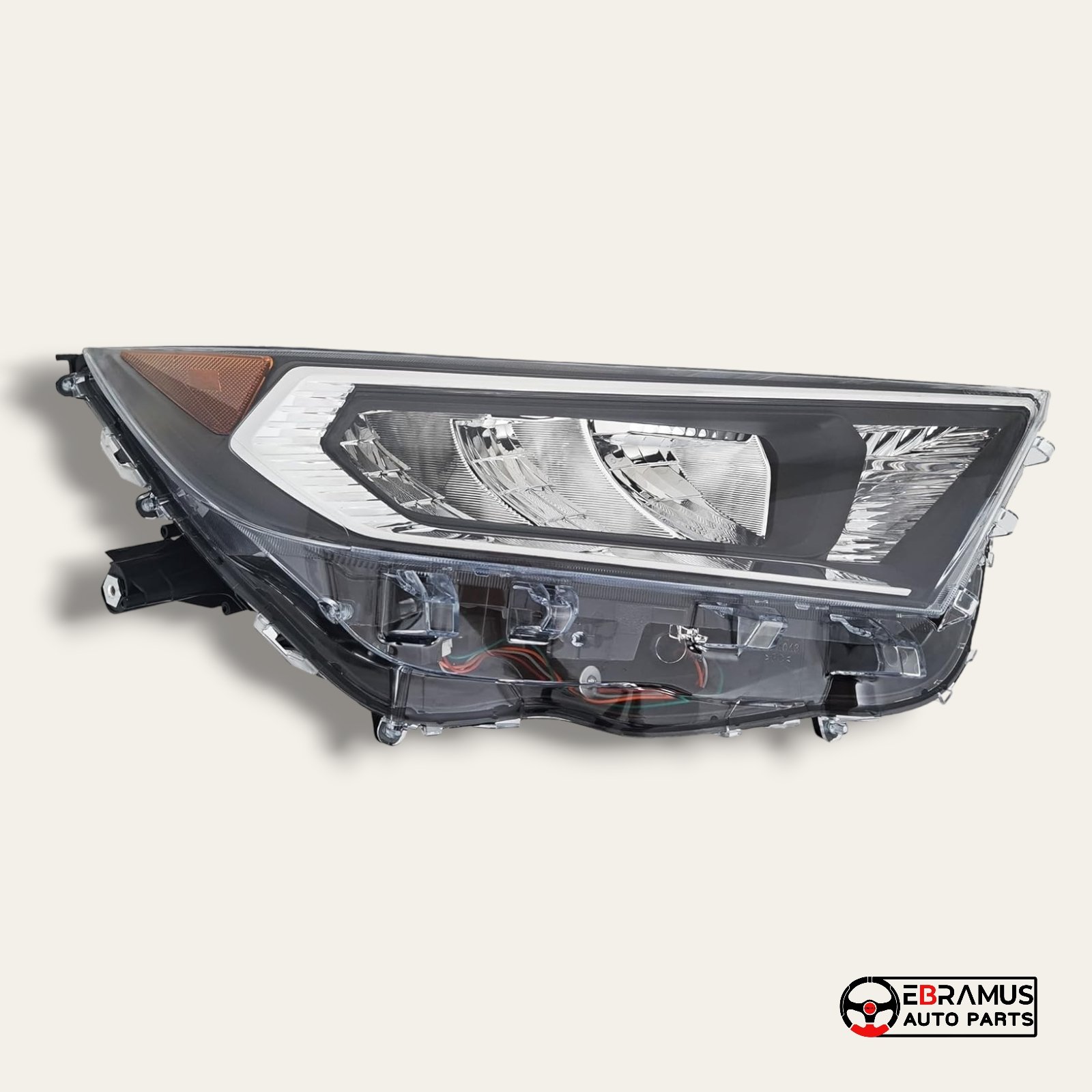 LED Headlight Assembly Set For Toyota RAV4 LE & XLE (2019-2022) – Chrome Housing, Clear Lens – Direct Fit Driver & Passenger Side